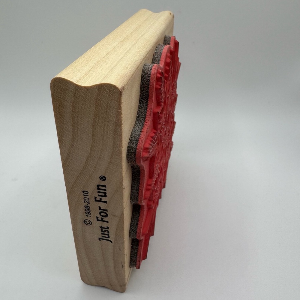 Wood-mounted Poinsettia Rubber Stamp made by the brand Just For Fun - Picture 3 of 5